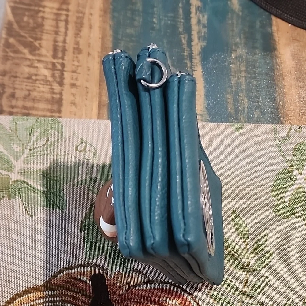 Teal Vegan Leather Crossbody or Clutch